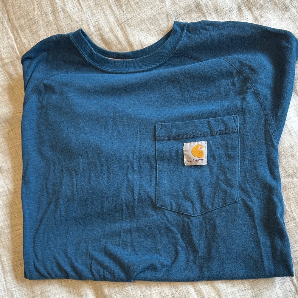 Carhartt Teal Crew Neck Tee with Pocket
